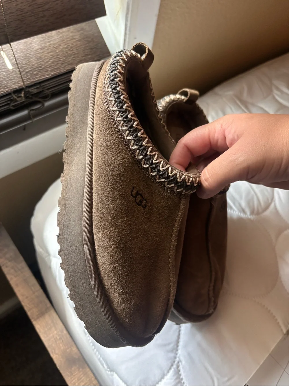 UGG kids Chestnut Suede Slip-On Loafers